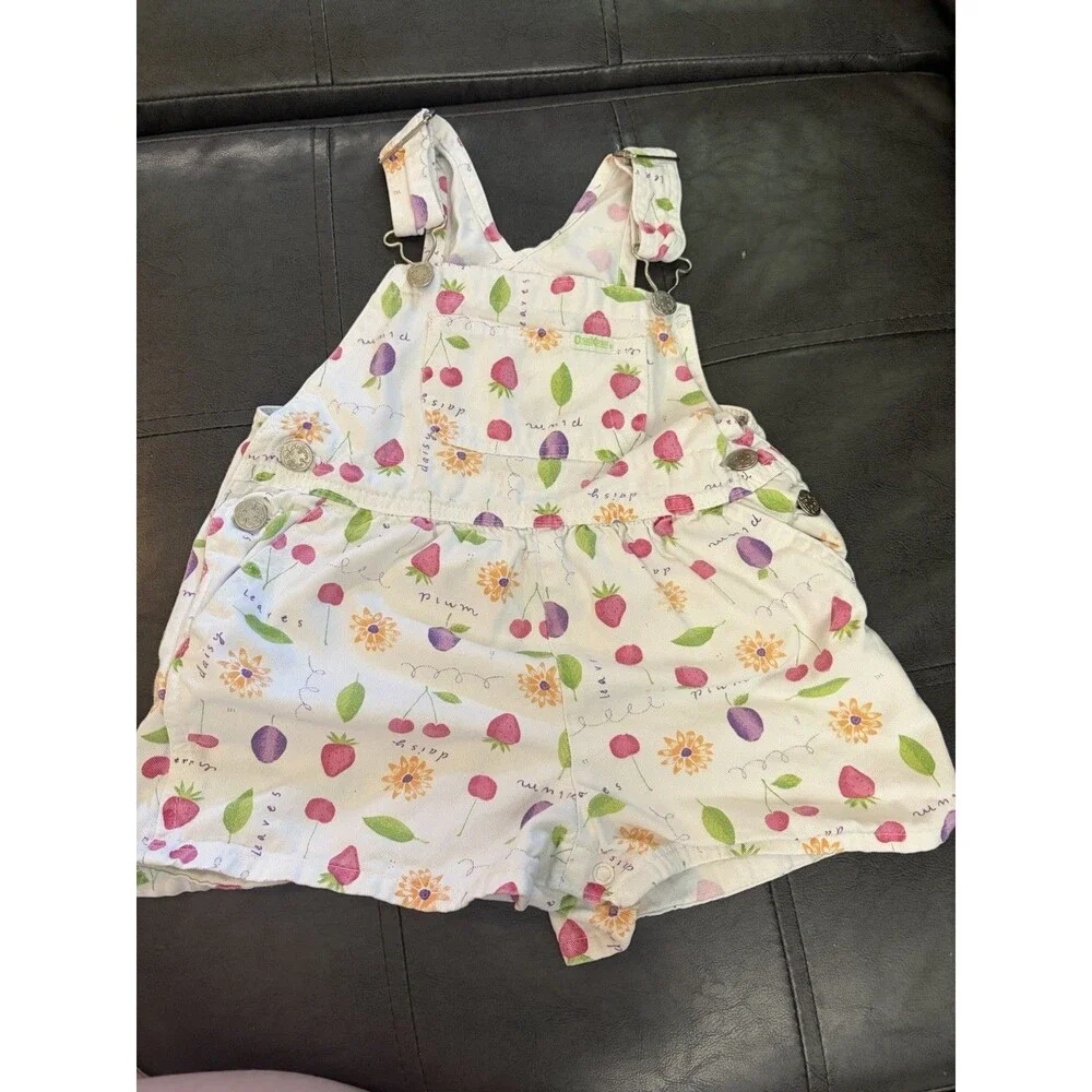 Vintage Rare Fruit Print OshKosh B'gosh Overalls 3T